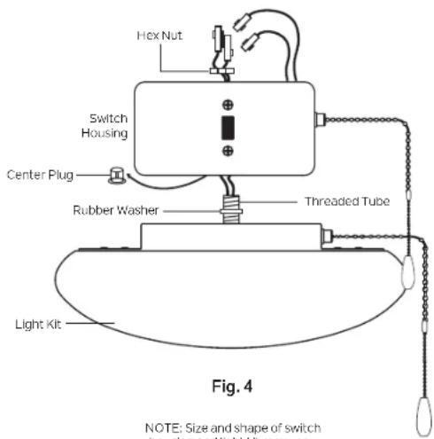 Kichler 380940 - CAUTION – To Reduce The Risk Of Electric Shock, Disconnect The Electrical Supply Circuit To The Fan Before Installing Light Kit. - 1