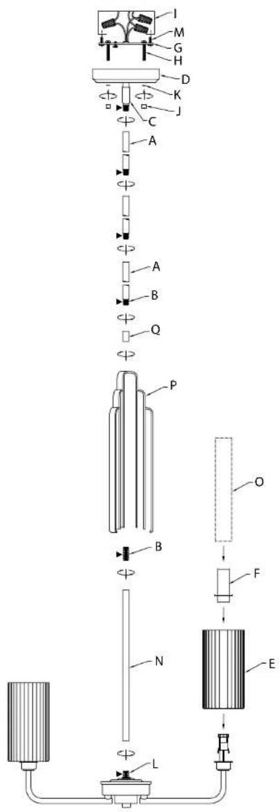Kichler Kimrose 52410PN - Diagramme d'appareils - 1