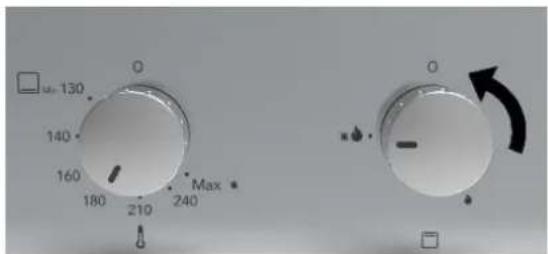 Glem Gas Ribelle GFR9W1IX - Use gas oven with gas grill (oven door closed) - 3