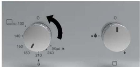 Glem Gas Dinamico GFD9GG1IX - Utilisation du four à gaz avec gril à gaz (porte du four fermée) - 2