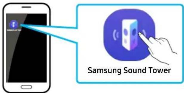 SAMSUNG MX-ST40F - Cómo iniciar la aplicación Samsung Sound Tower App - 1