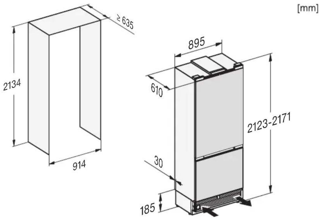 MIELE KFMC 3844 R - Cotes d'encastrement - 1