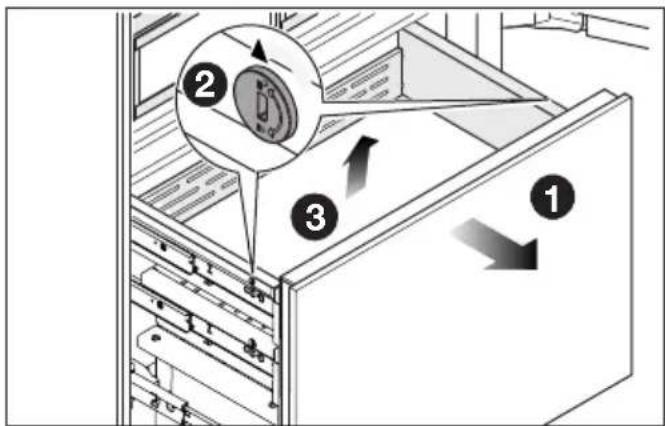 MIELE KFMC 3844 R - Retirer le récipient du tiroir de congé- lation - 1