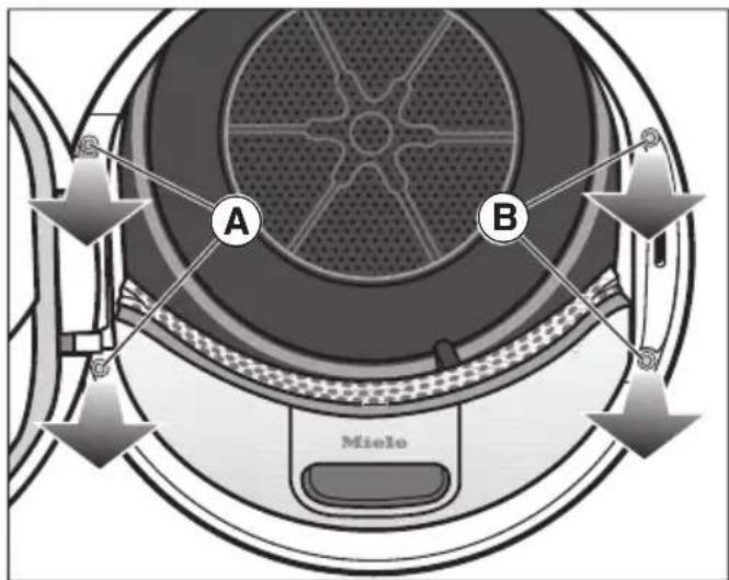 MIELE TWL680WP - Démonter la porte du sèche-linge - 1