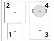 BAUKNECHT BS 1360B CPNE - SUITABLE SIZE OF PAN/POT BASE FOR THE DIFFERENT COOKING ZONES - 1