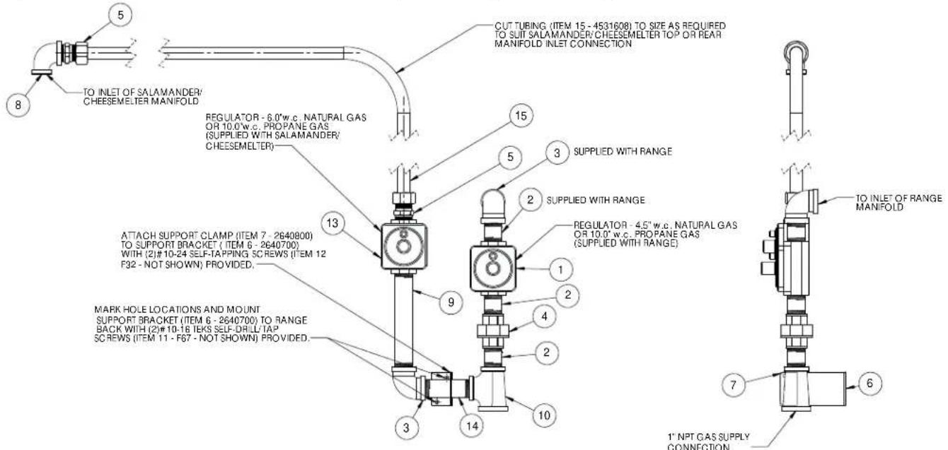 GARLAND GIR36 - Optional Interconnect Gas Kit #4531606 - Version 1, Connecting to a 36in Range - 1