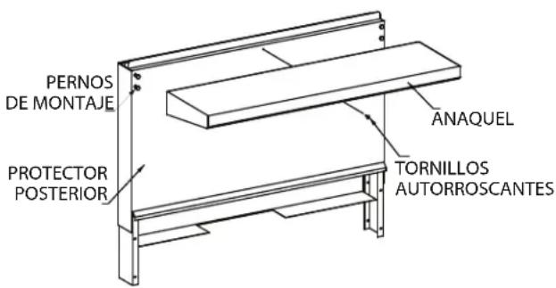 GARLAND GF36-6R - Instalación del Anaquel al Protector Posterior - 1