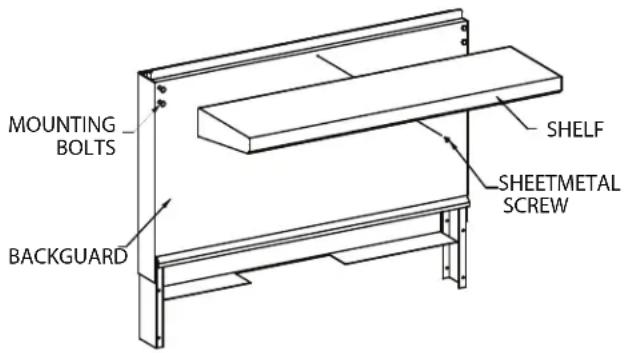GARLAND GF36-6R - Installing Shelf To Backguard - 1