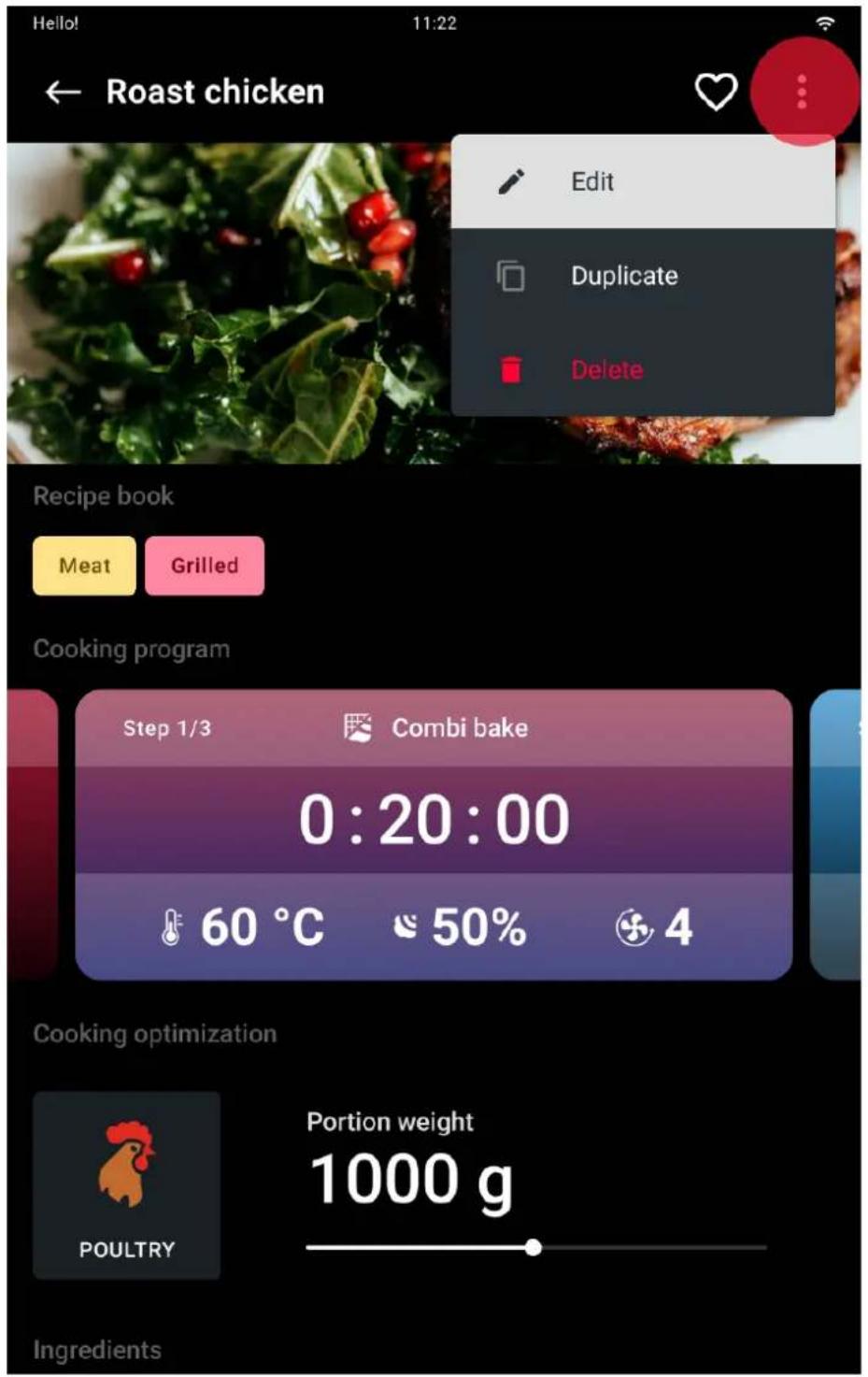Unox CHEFTOP-X Digital.ID XEDA-0621-GXLS-ET - Options recettes - 1