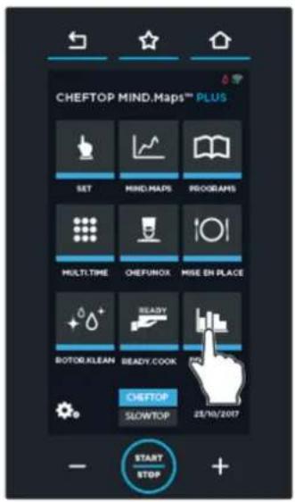 Unox CHEFTOP MIND.Maps PLUS XEVC-1011-GPLM-MS - La page-ecran donne acces à 3 zones distinctes: - 1