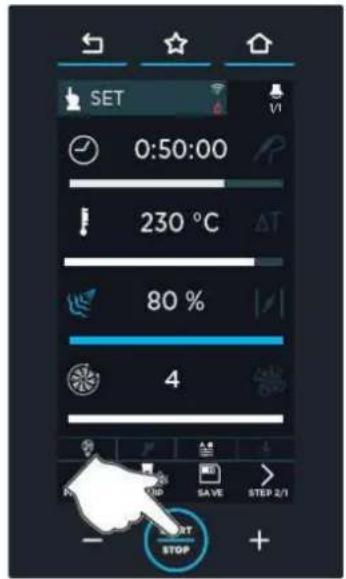 Unox CHEFTOP MIND.Maps PLUS XEVC-1011-GPLM-MS - DÉMARRER DIRECTEMENT LA CUISSON SANS LA SAUVEGARDER - 1
