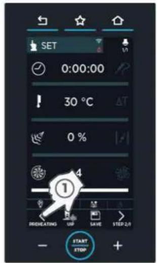 Unox CHEFTOP MIND.Maps PLUS XEVC-1011-GPLM-MS - Activer un préchauffage SMART. Preheating (mode conseillé) - 1