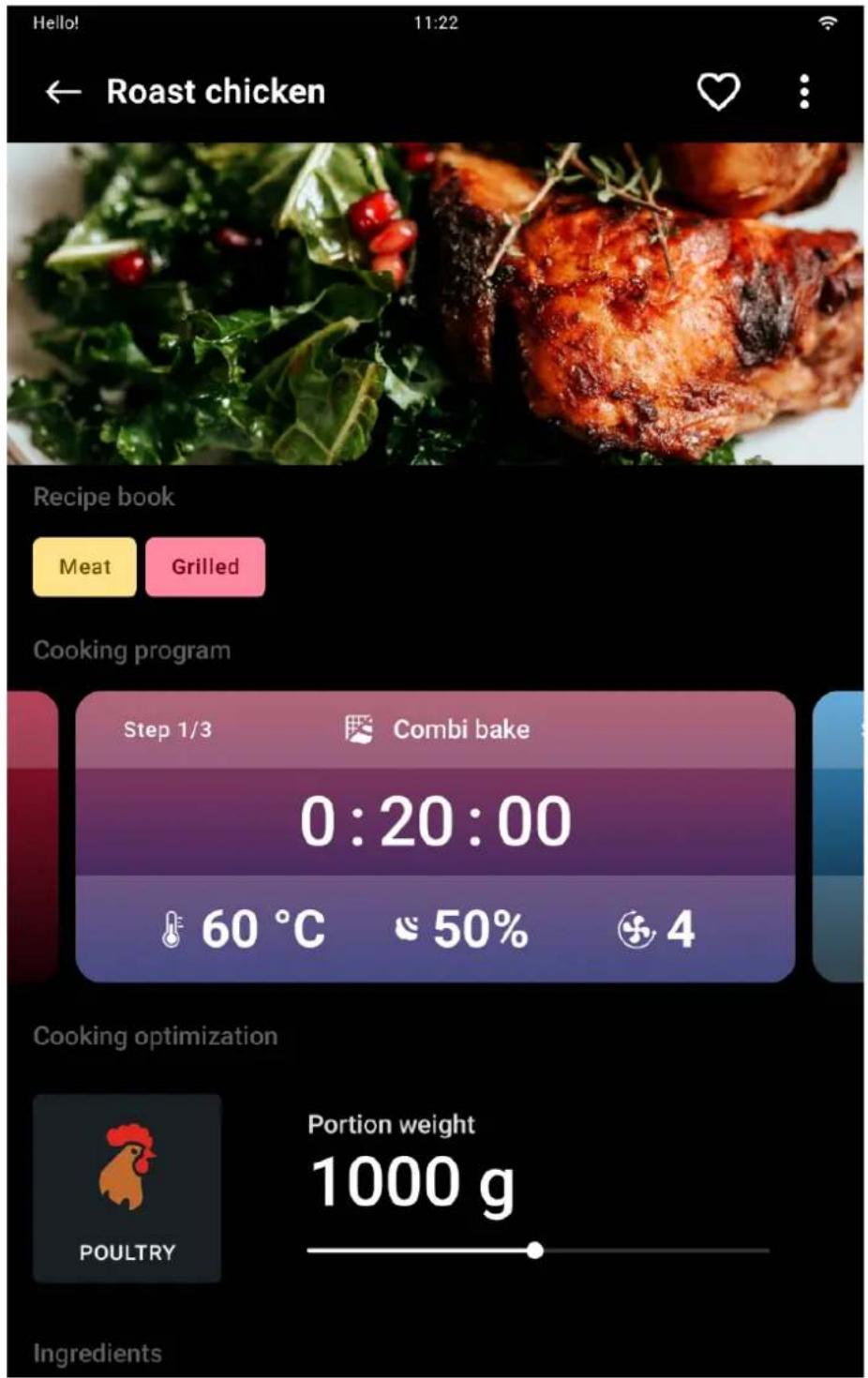 Unox CHEFTOP-X Digital.ID XEDA-0621-GXRS-ET - Navigation et sélection d'une recette - 2