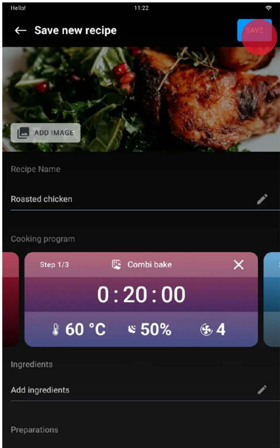 Unox CHEFTOP-X Digital.ID XEDA-0621-GXRS-ET - Sauvegarder une cuisson manuelle en fin de cuisson - 2
