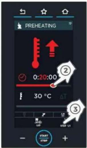 Unox CHEFTOP MIND.Maps BIG PLUS XAVL-2021-GPRS - Activer un préchauffage SMART. Preheating (mode conseillé) - 2
