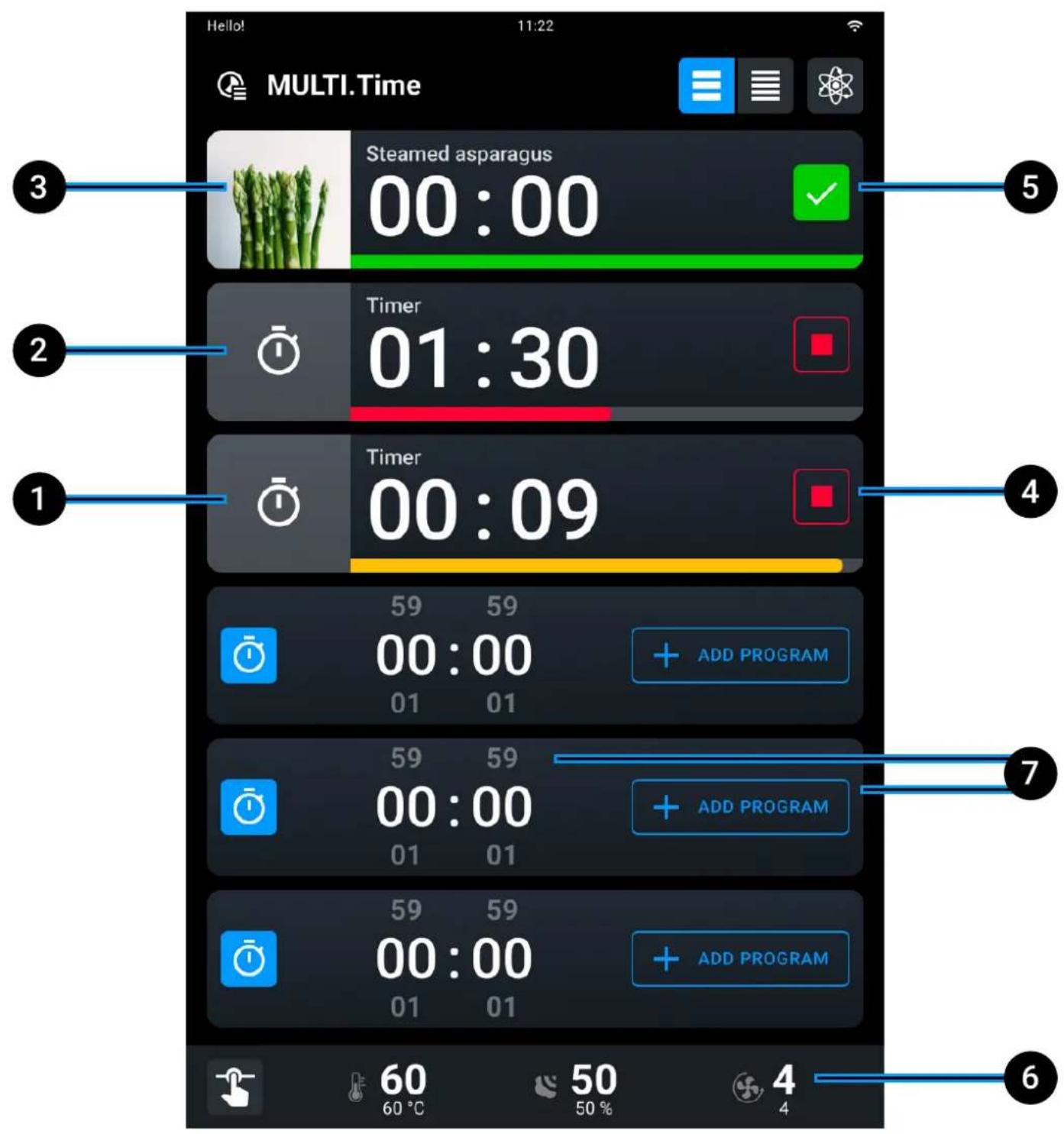 Unox CHEFTOP-X Digital.ID XEDA-0611-EXRS-ET - Modifier une cuisson MULTI.Time en cours - 1