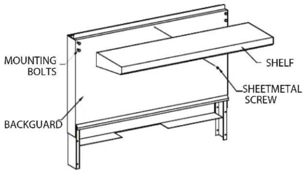 GARLAND G48-6G12SS - Installing Shelf To Backguard - 1