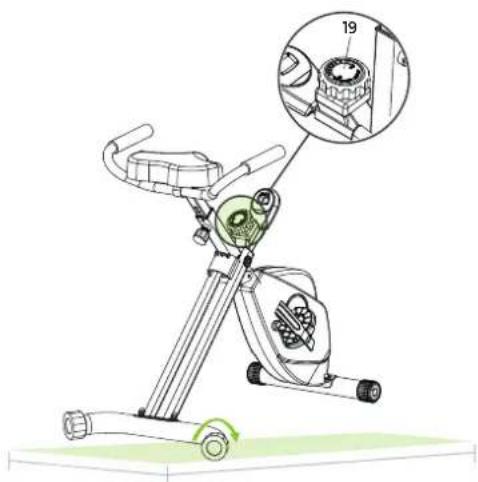 VirtuFit Desk Bike 1.0 - Réglage de la ension avec la bouton de résistance - 1