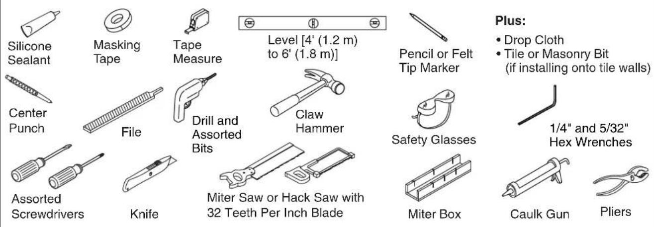 KOHLER K-705766 - Tools and Materials - 1