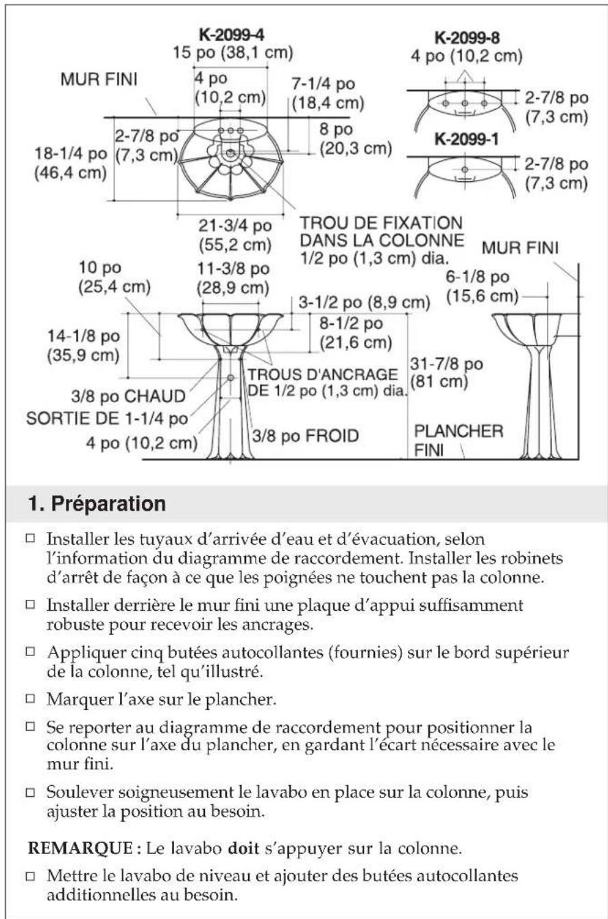 KOHLER Anatole K-2099-4 - Avant de commencer - 1
