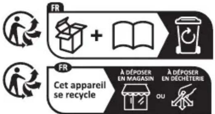 FR FR Cet appareil se recycle À DÉPOSER EN MAGASIN À DÉPOSER EN DÉCHÉTERIE OU