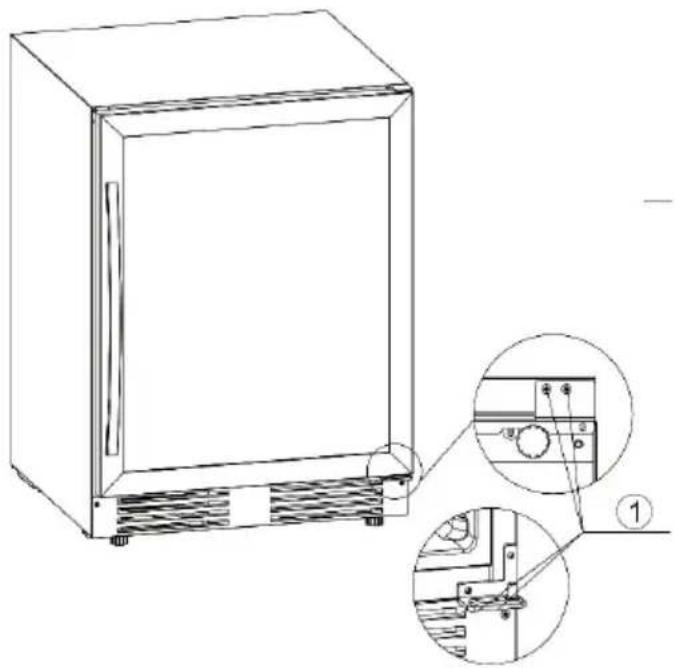 Klarstein Vinovilla Grande 165 Duo - MODIFICATION DU SENS DE FERMETURE DE LA PORTE - 1