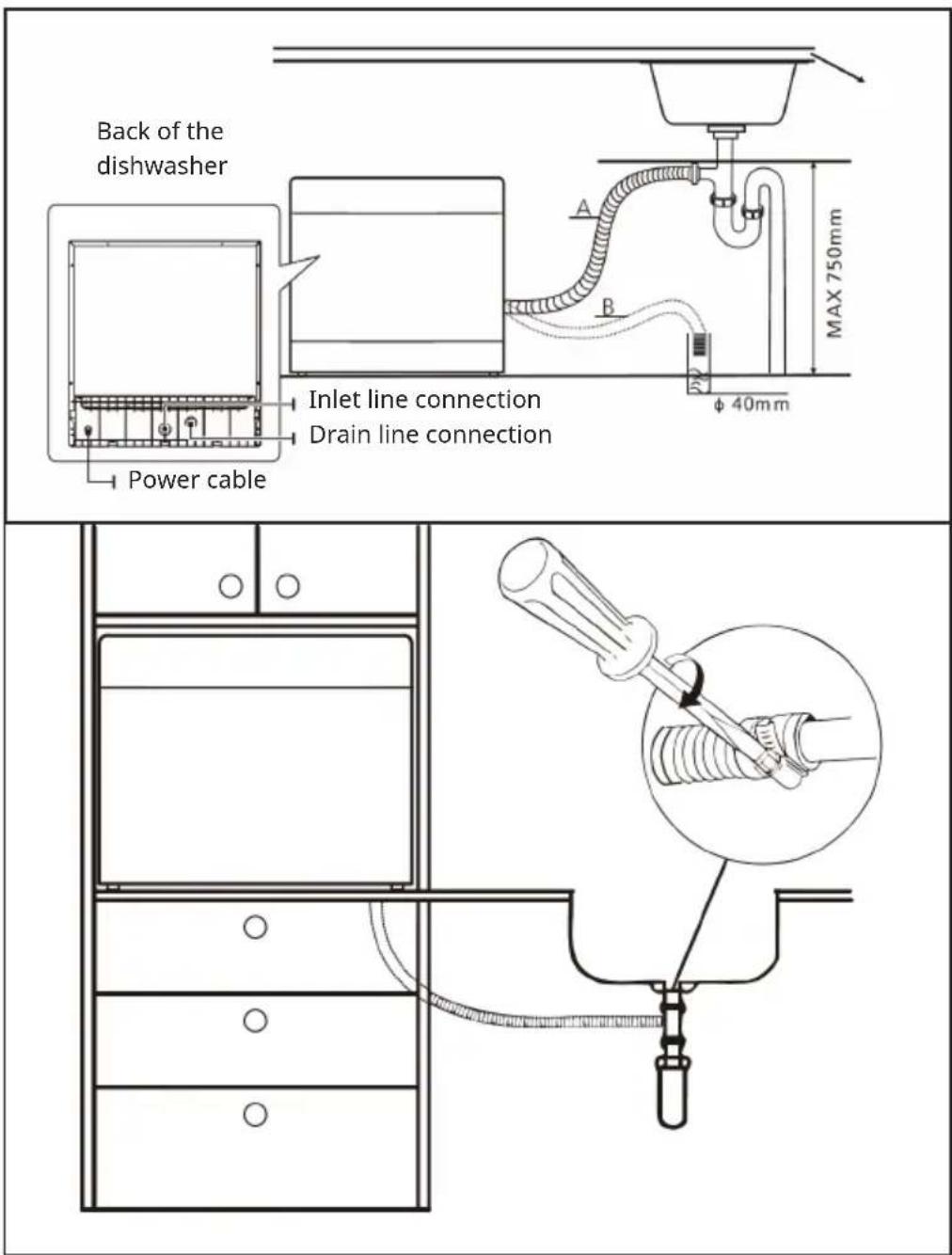 Klarstein Amazonia Eco 8 - Attaching the water drain - 1