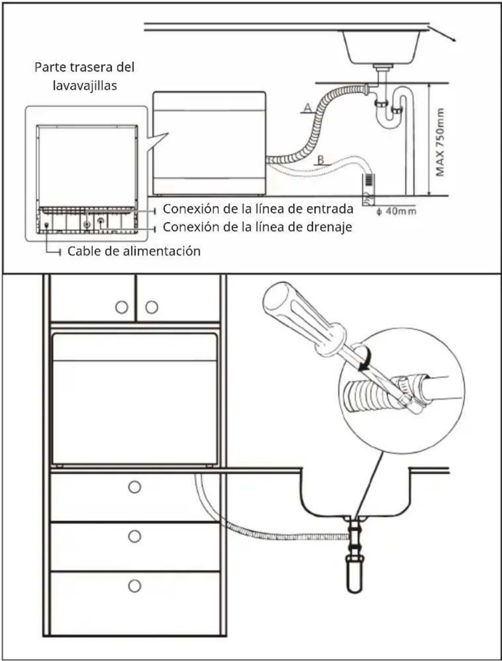 Klarstein Amazonia Eco 8 - Instalar el drenaje de agua - 1