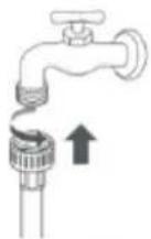 FAR GLF610S24W - Raccordez les tuyaux d'alimentation en eau aux robinets en les serrant fermement à la main, puis en les serrant encore de 2/3 de tour à l'aide d'une pince. - 1