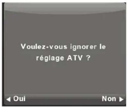 Voulez-vous ignorer le réglage ATV ? Oui Non ▶