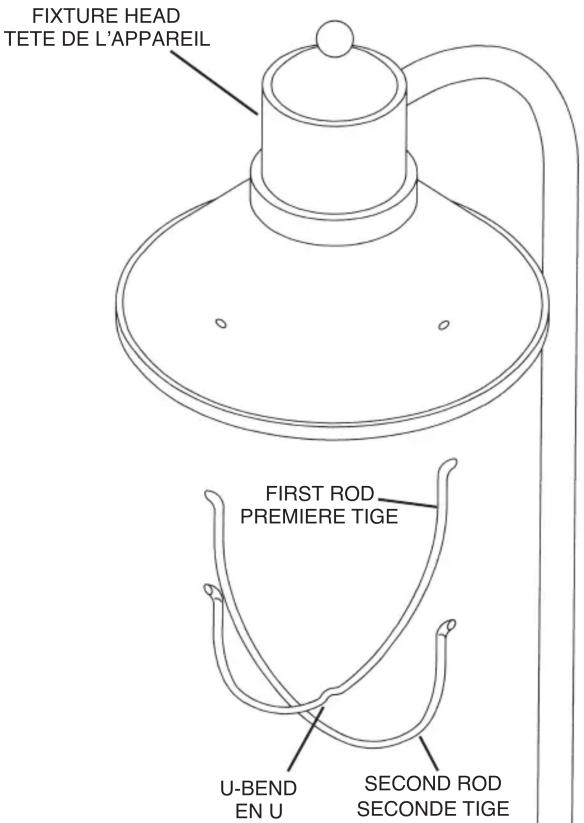 FIXTURE HEAD TETE DE L'APPAREIL FIRST ROD PREMIERE TIGE U-BEND EN U SECOND ROD SECONDE TIGE