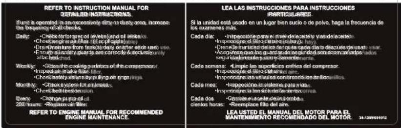 Mi-T-M AG2-SM14-30M - MAINTENANCE INSTRUCTIONS INSTRUCCIONES DE MANTENIMIENTO - 1