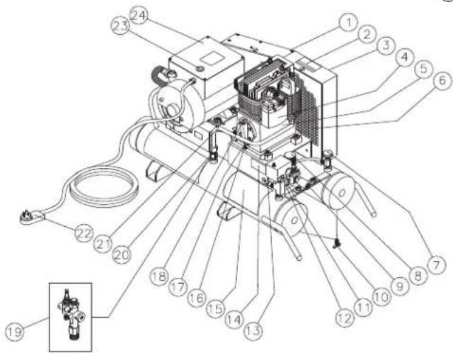 Mi-T-M AM1-PE15-08M - EXPLODED VIEW &amp; EXPLANATION OF AIR COMPRESSOR FEATURES - 10