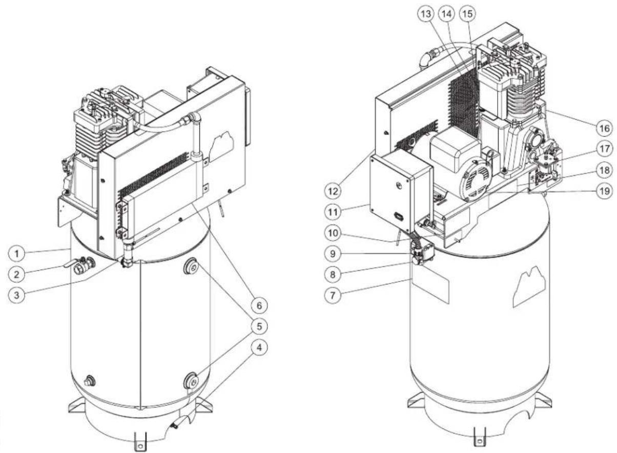 Mi-T-M ACS-23105-80H - GALLON VERTICAL COMPRESSOR 2 STAGE INDUSTRIAL - 1