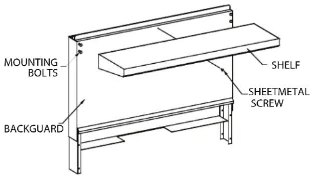GARLAND G60-2G48RC - Installing Shelf To Backguard - 1
