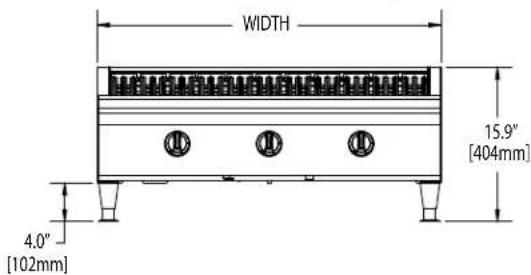 GARLAND GTOG36-6 - SPECIFICATIONS: CERAMIC-BRIQUETTE CHAR-BROILERS - 2