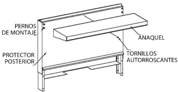 GARLAND GFE36-2G24R - Instalación del Anaquel al Protector Posterior - 1