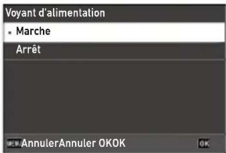 Voyant d'alimentation • Marche Arrêt AnnulerAnnuler OKOK