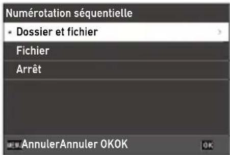 Numérotation séquentielle • Dossier et fichier Fichier Arrêt AnnulerAnnuler OKOK
