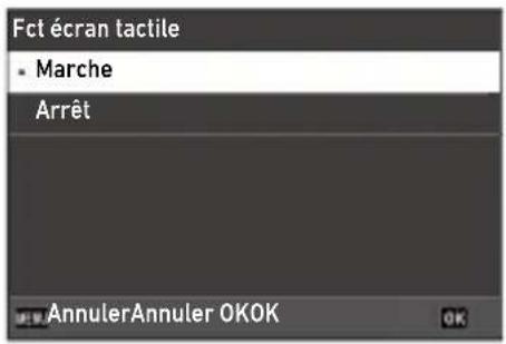 Fct écran tactile • Marche Arrêt AnnulerAnnuler OKOK