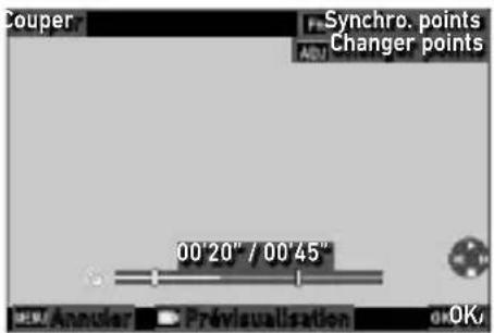 Couper Synchro. points Changer points 00'20" / 00'45" 00/Annuler Prévisionalisation OK/