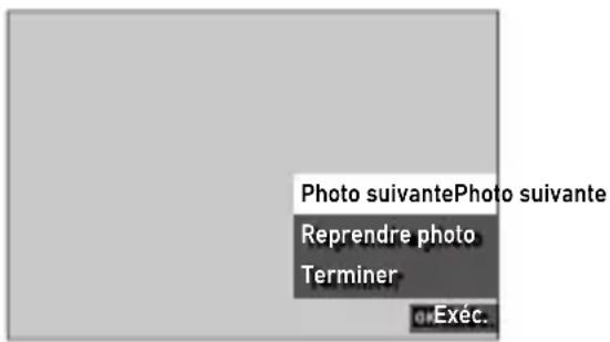 Photo suivante Photo suivante Reprendre photo Terminer Exéc.