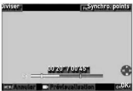 Diviser Synchro. points 00'20"/00'45" 3M/Annuler Provisualization OK