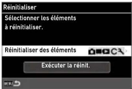 Réinitialiser Sélectionner les éléments à réinitialiser. Réinitialiser des éléments Exécuter la réinit.