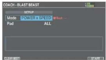 ROLAND V-Drums V51 - 2.使用游標鍵或轉盤選擇“BLASTBEAST”，再按下[ENTER]鍵。 - 1