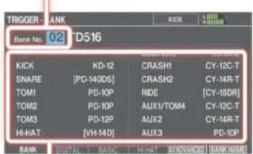 ROLAND V-Drums V51 - 按下[F1](BANK)键。 - 1