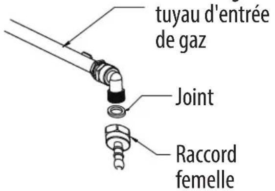 tuyau d'entrée de gaz Joint Raccord femelle