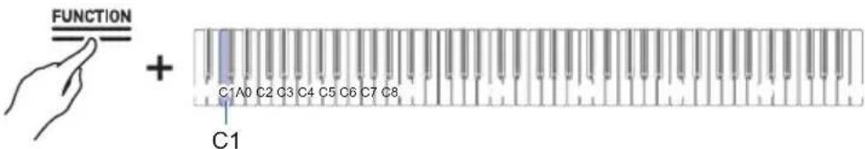 CASIO Celviano AP-S190 - Appuyez sur la touche C1 (Validator). - 1
