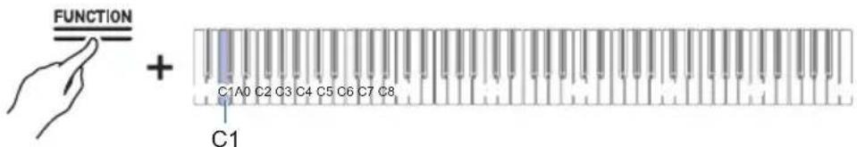 CASIO Celviano AP-S190 - Appuyez sur la touche C1 (Validator). - 1