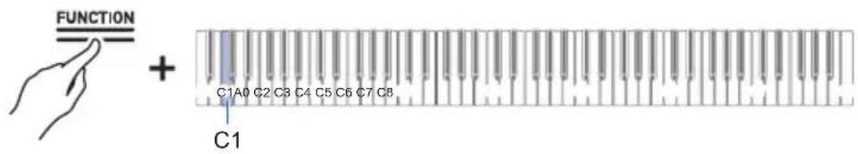 CASIO Celviano AP-S190 - Appuyez sur la touche C1 (Validator). - 1